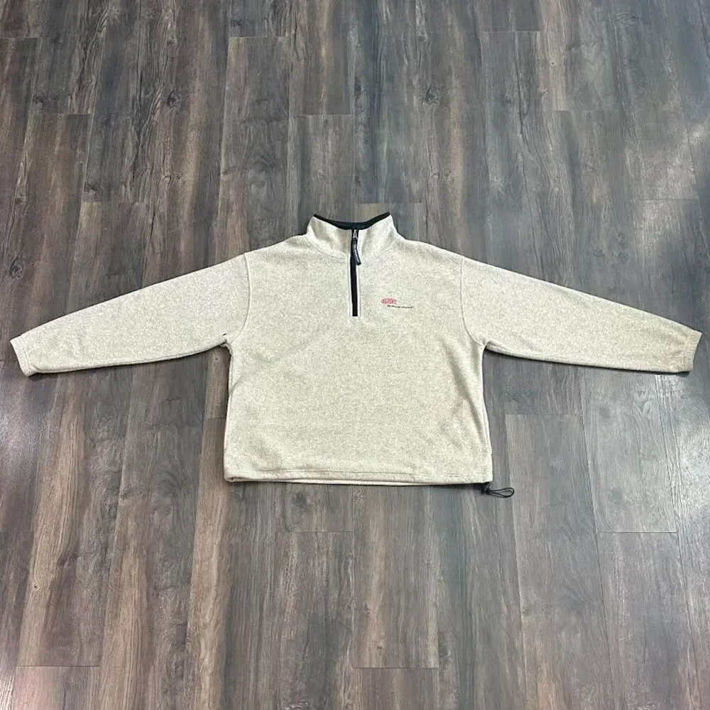 Vtg DuPont Gordon Fleece 1/4 Zip Pullover Gray Sweater Long Sleeve Men's Size XL
